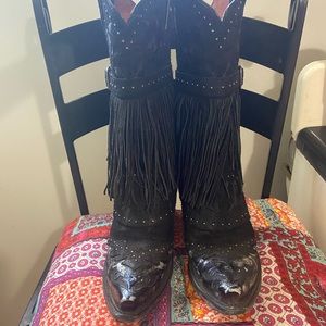 Dan post fringe boots snip toe heeled size 7.5